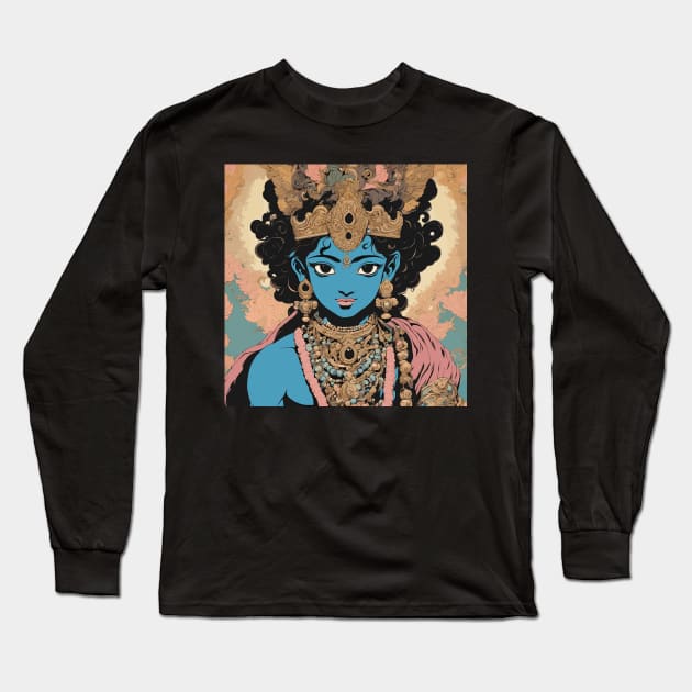 Vishnu Long Sleeve T-Shirt by Ray Crimson